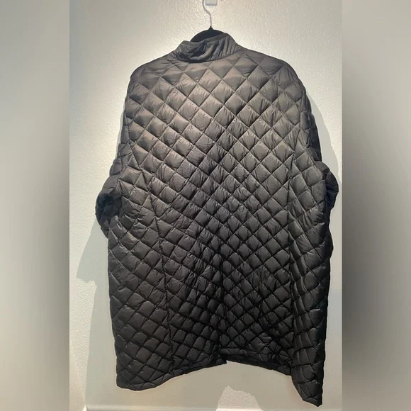 J Jill Quilted Jacket Women Black Down Barn Coat Chore Snap Front Goth Sz 3X - Picture 2 of 7